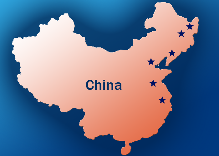 Map of China with Chinese Companies